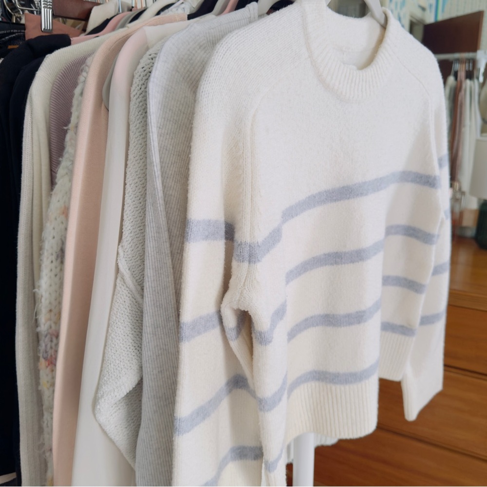 A&F Madeleine Striped Crew Neck Sweater
